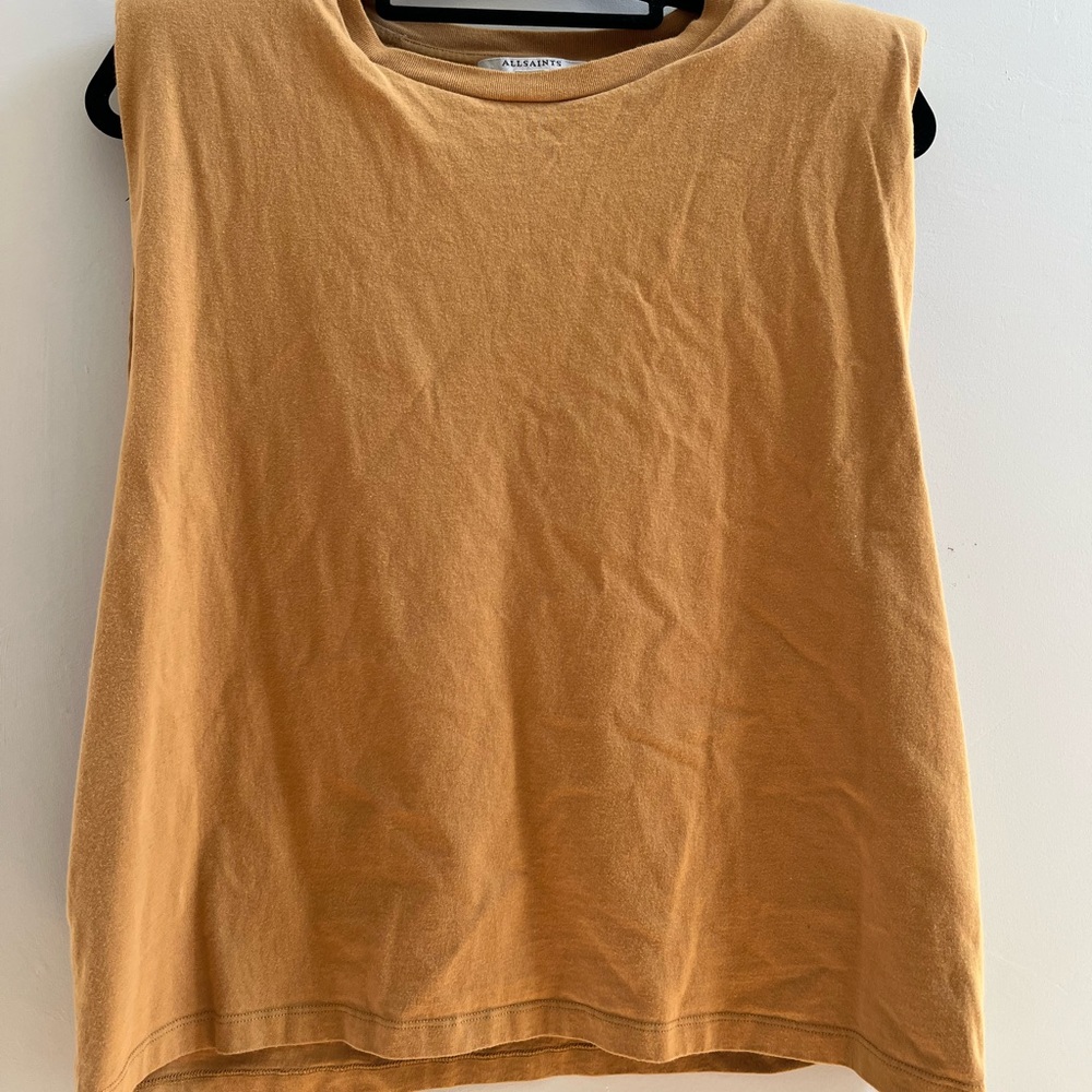 All Saints Women's Sleeveless Tank with Shoulder Pads